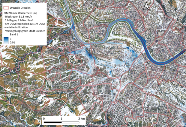 Blockregen von 51.3 mm/h über Dresden